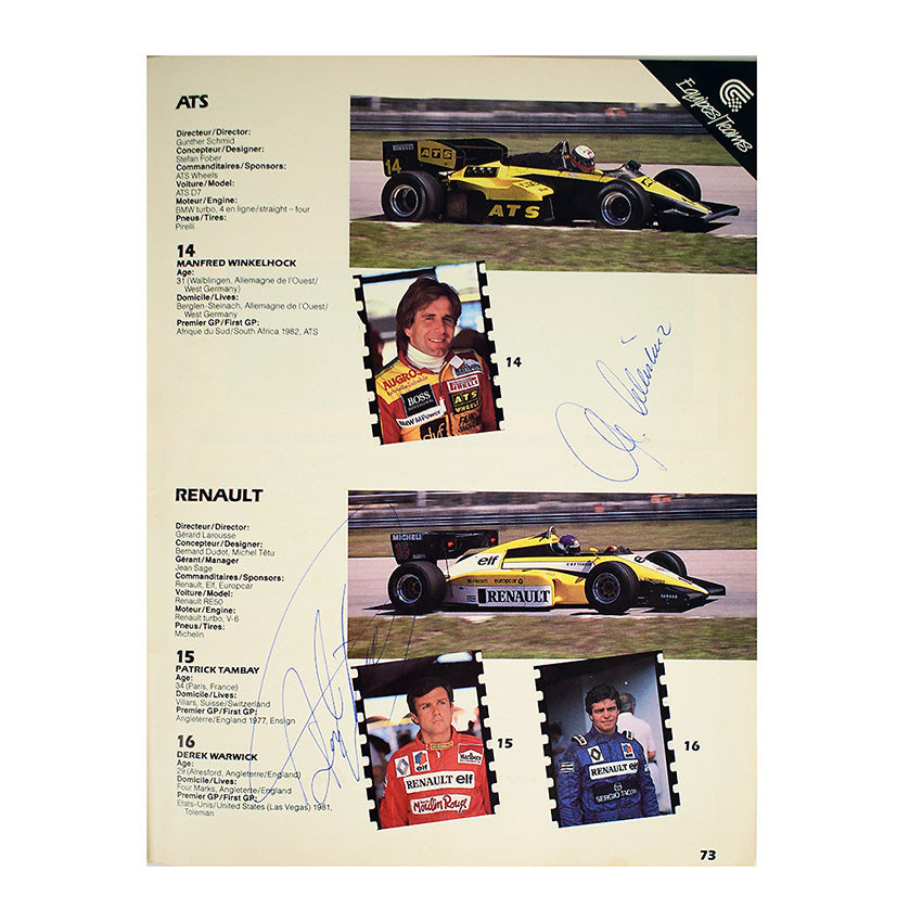 1984 Labatts Canadian Grand Prix (French text) Program Signed by Ayrton Senna