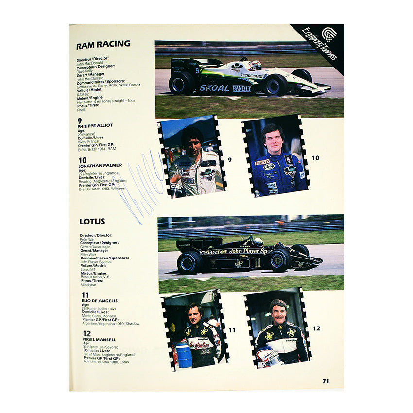 1984 Labatts Canadian Grand Prix (French text) Program Signed by Ayrton Senna