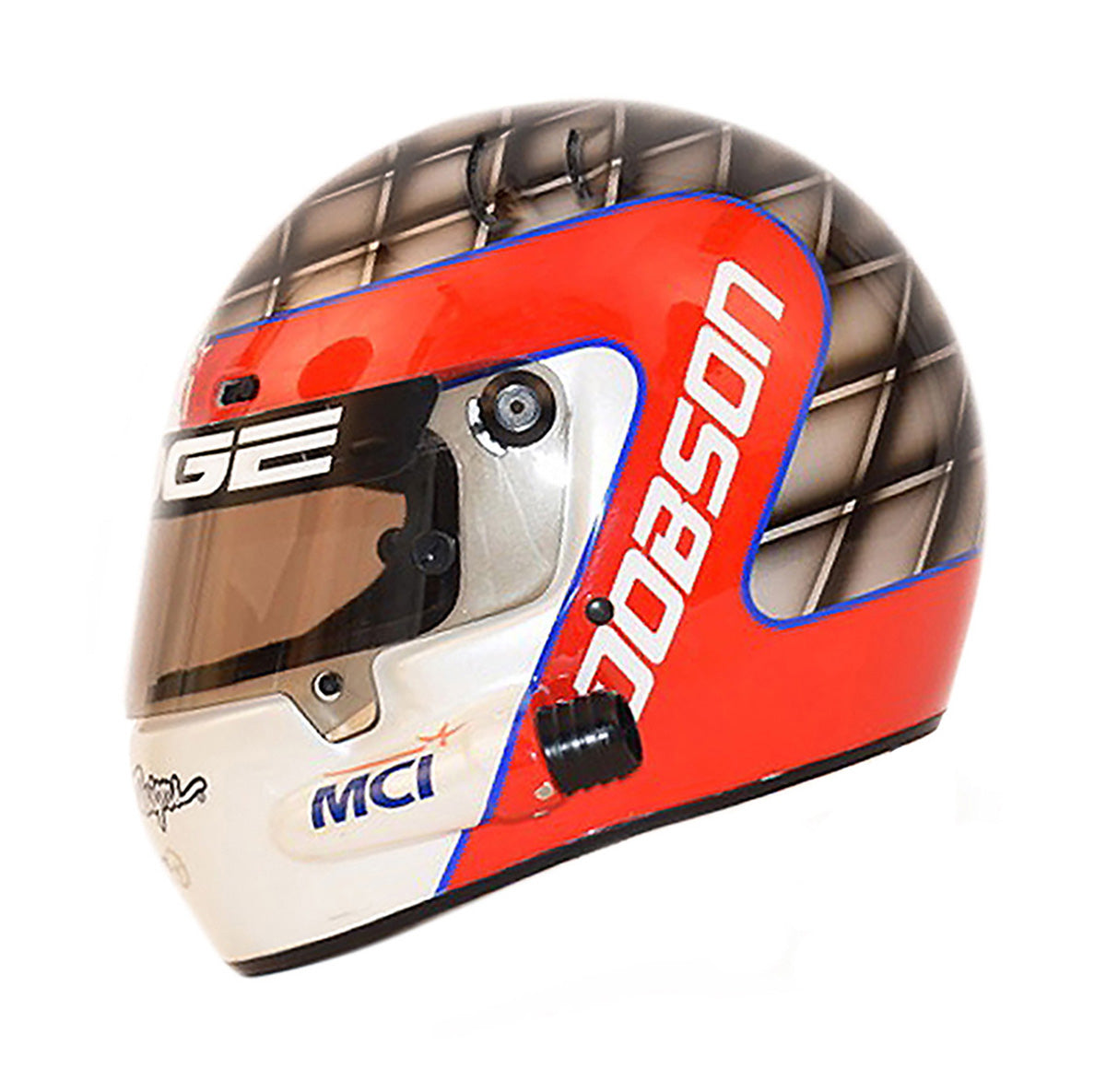 1998 Dominic Dobson Signed Race Worn PacWest NASCAR Truck Series Helme 1998 Dominic Dobson Signed Race Worn PacWest NASCAR Truck Series Helme
