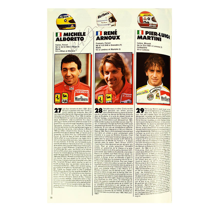 French Sport-Auto magazine Signed by Ayrton Senna, Elio de Angelis and Michele Alboreto