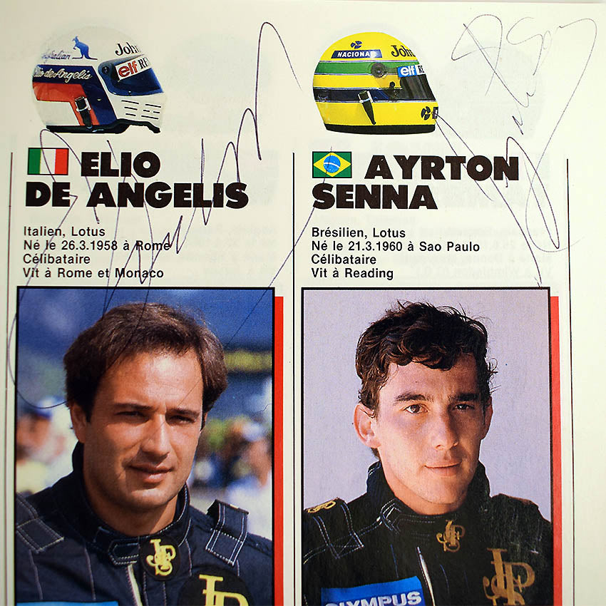 French Sport-Auto magazine Signed by Ayrton Senna, Elio de Angelis and Michele Alboreto