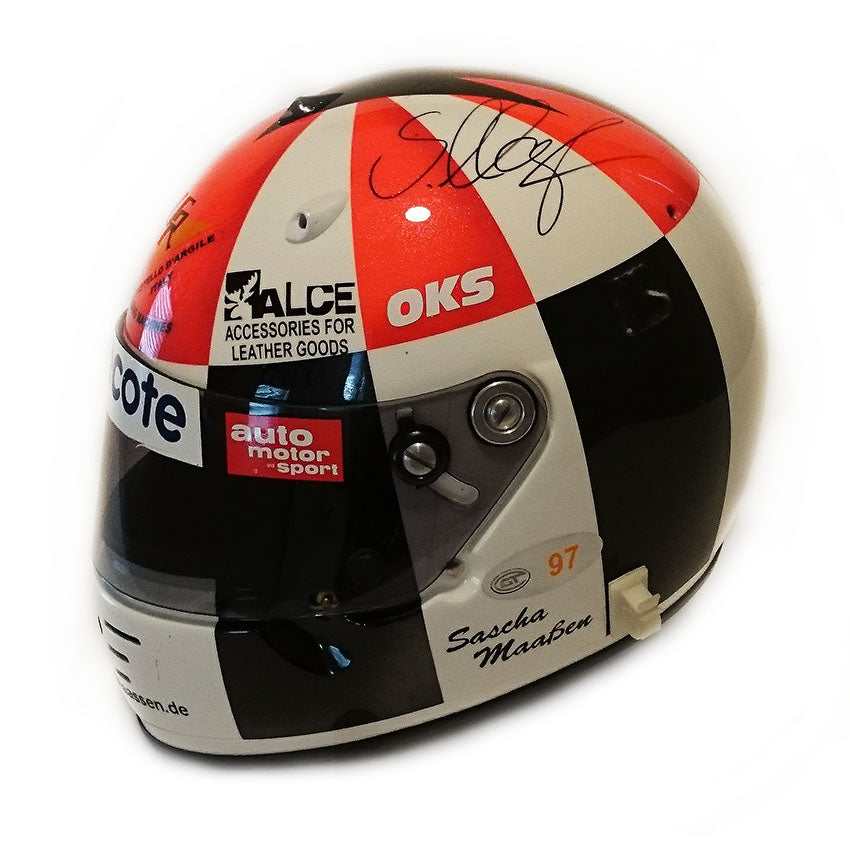 2002 Sascha Maassen Signed Race Used ALMS Championship Helmet