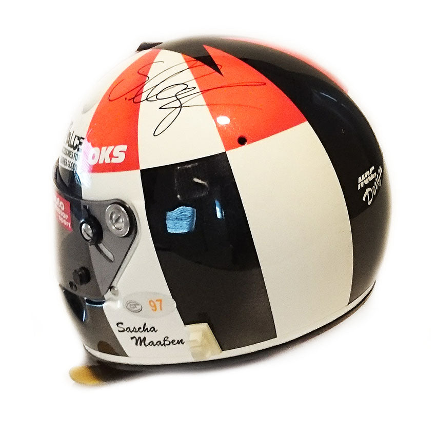 2002 Sascha Maassen Signed Race Used ALMS Championship Helmet