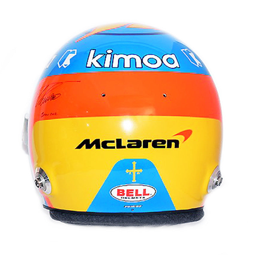 2018 Fernando Alonso Azerbaijan Grand Prix Race Worn and Signed F1 Helmet