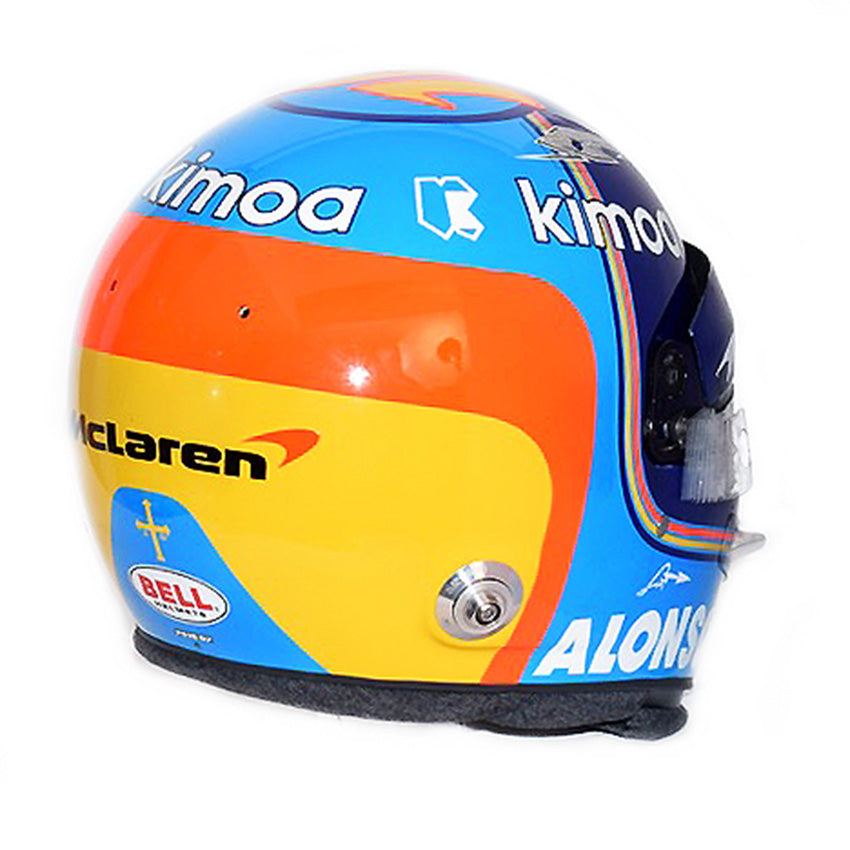 2018 Fernando Alonso Azerbaijan Grand Prix Race Worn and Signed F1 Helmet