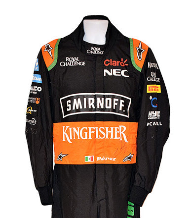 2015 Sergio Perez Signed Race Worn Force India Formula One Suit