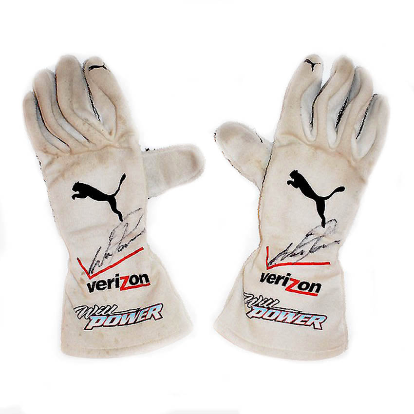 2015 Will Power Signed Race Used Verizon Team Penske IndyCar Gloves