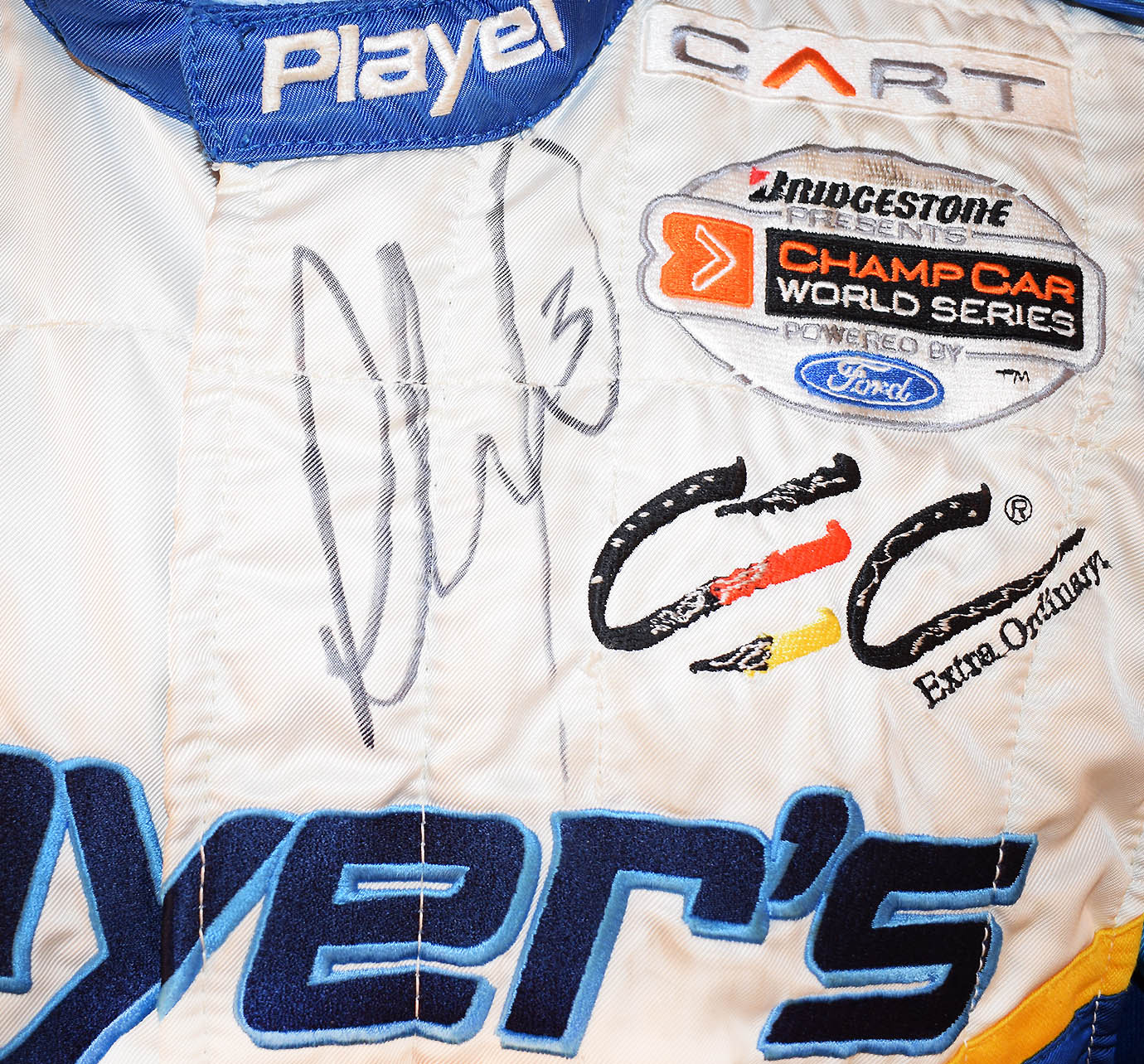 2003 Paul Tracy Signed Race Used Team Players Championship Winning Suit