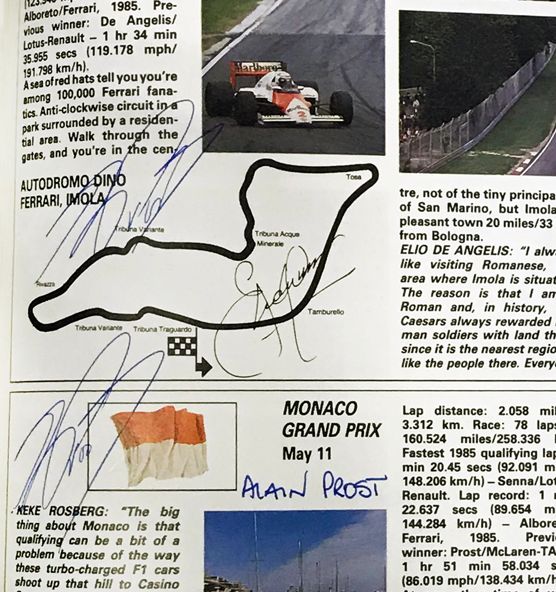 1986 Daily Mail Senna Prost Hunt Stewart Rosberg Piquet Signed  F1 Season Review Magazine