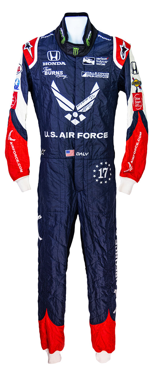 2018 Conor Daly Signed Race Used Coyne/Burns US Air Force Indy 500 Suit