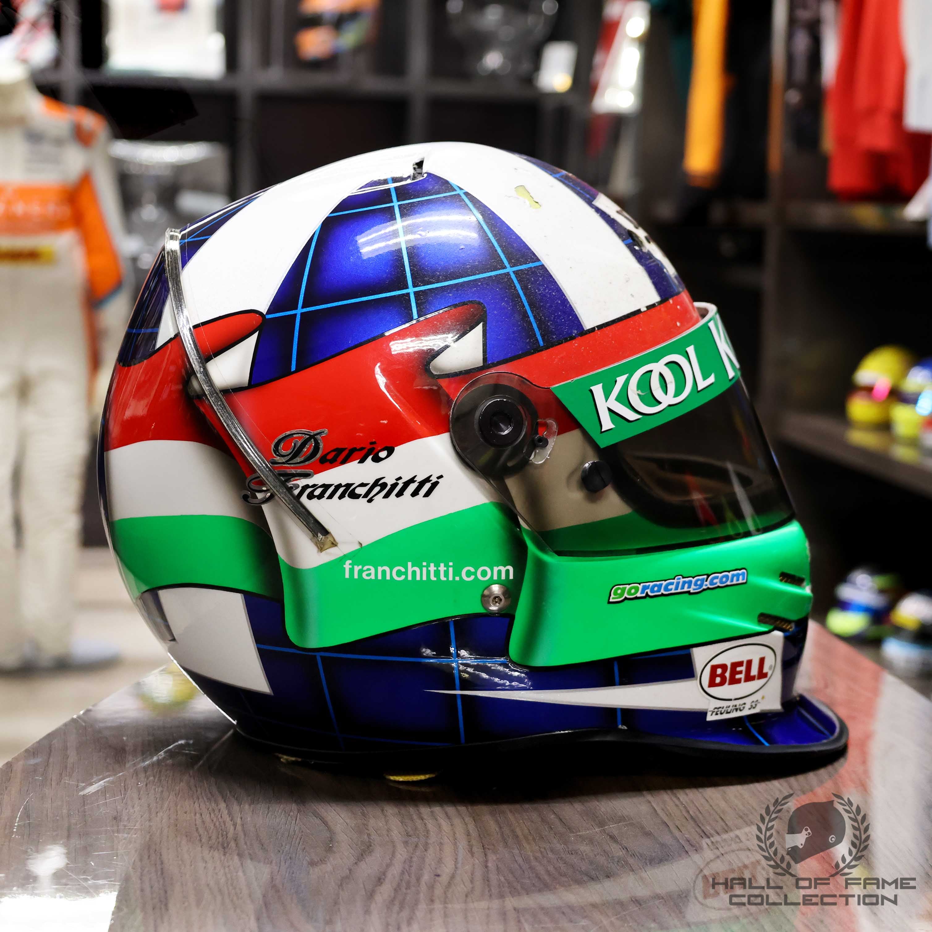 2000 Dario Franchitti Michigan 500 Race Used Team Green IndyCar Helmet
