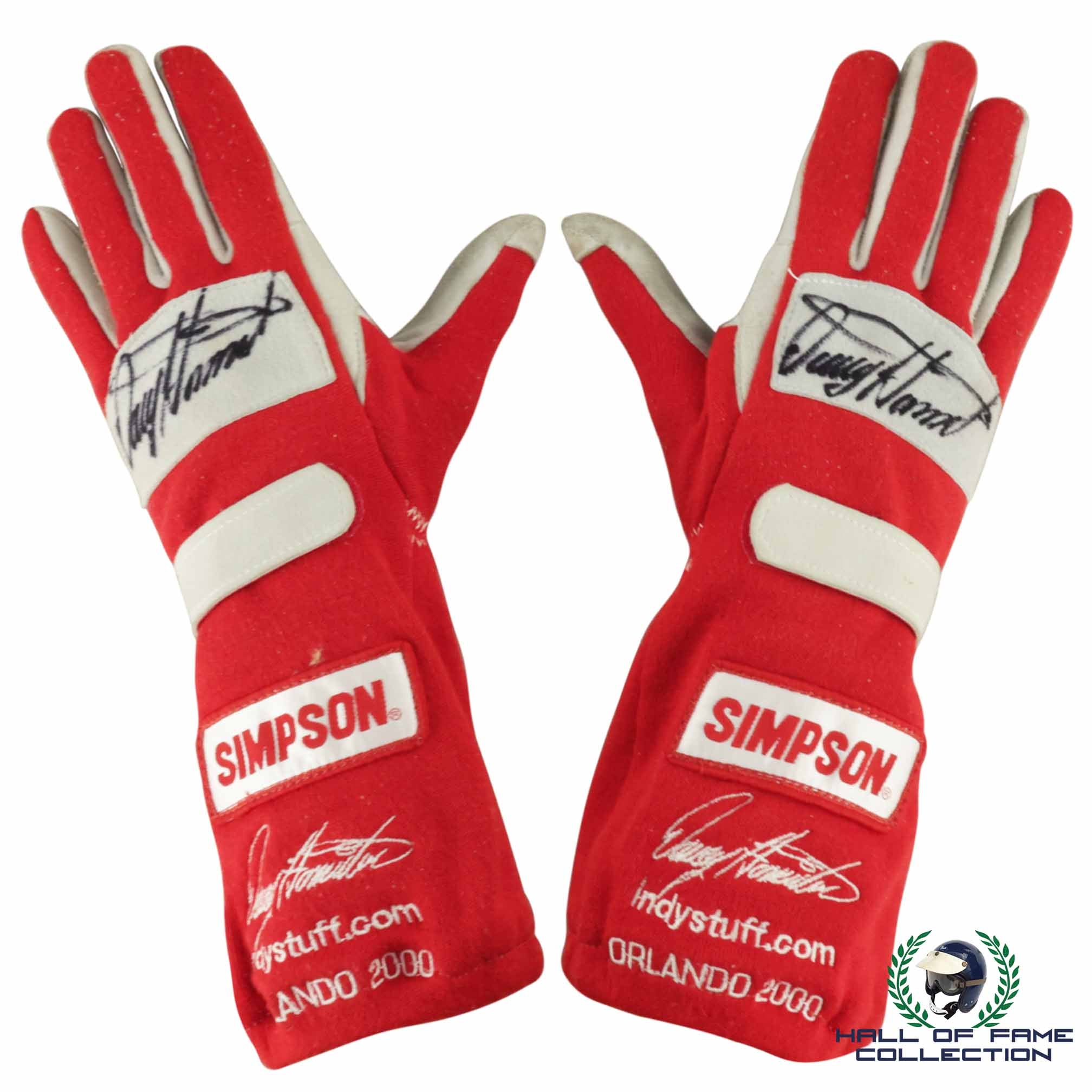 2000 Davey Hamilton Signed Race Used Walt Disney World IndyCar Gloves