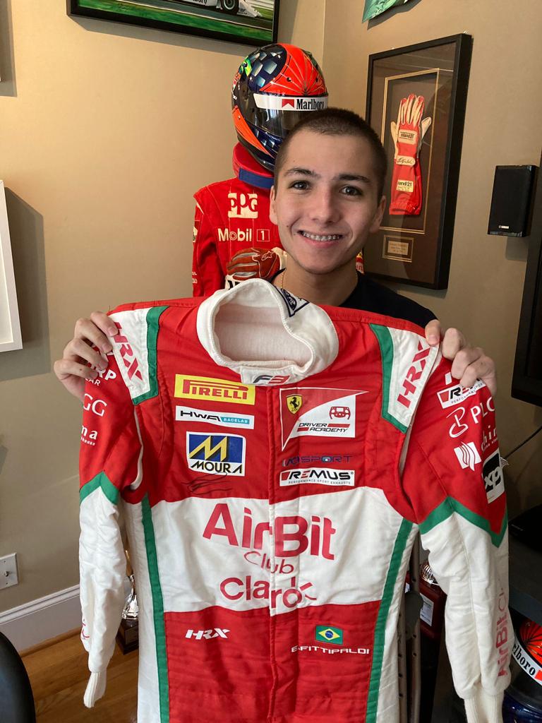 2020 Enzo Fittipaldi Signed Race Used HWA Racelab F3 Suit