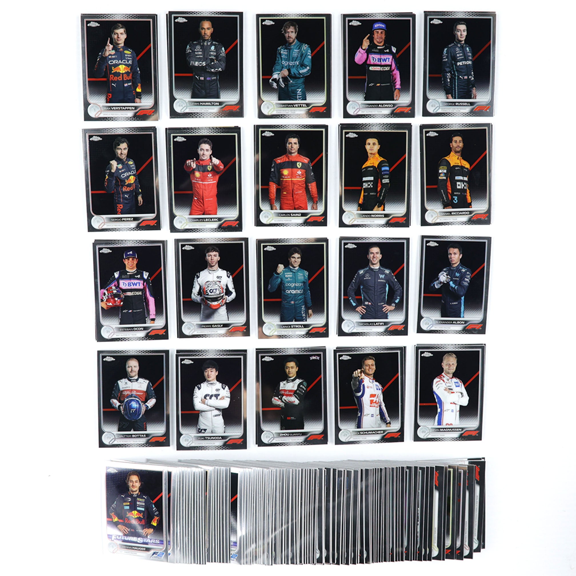 2022 Topps Chrome Formula 1 Complete Base Set 200 Cards Including all 49 Inserts