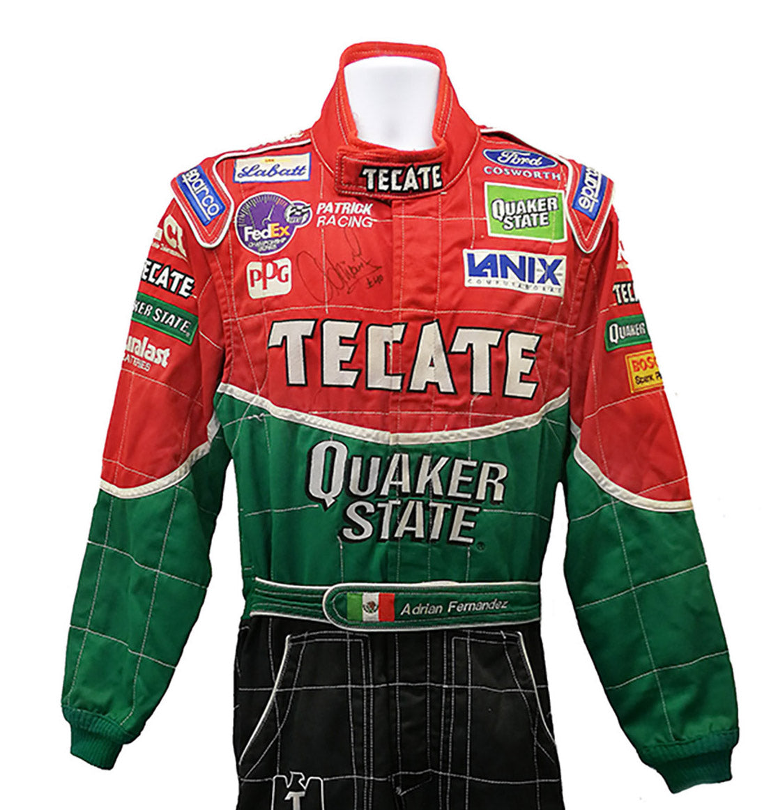 1998 Adrián Fernández Signed Patrick Racing Race Worn Suit