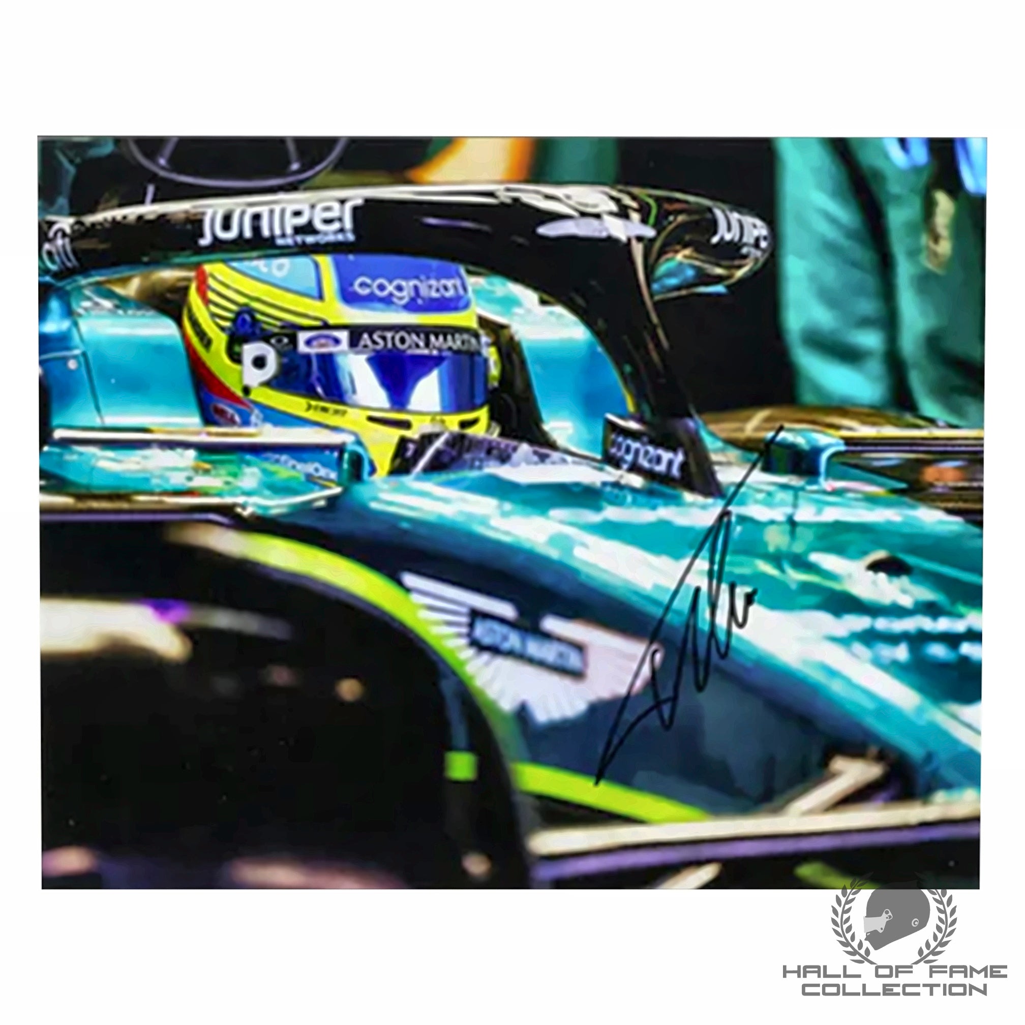 Fernando Alonso Signed Aston Martin Limited Edition /25 F1 Photo