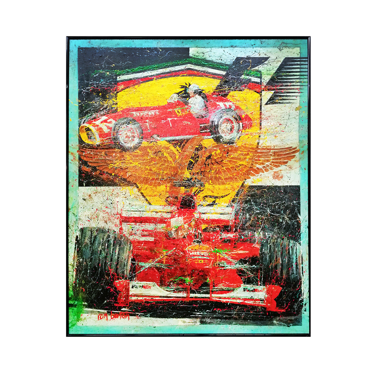 Ron Burton Ferrari at Indianapolis Motor Speedway Original F1 Artwork