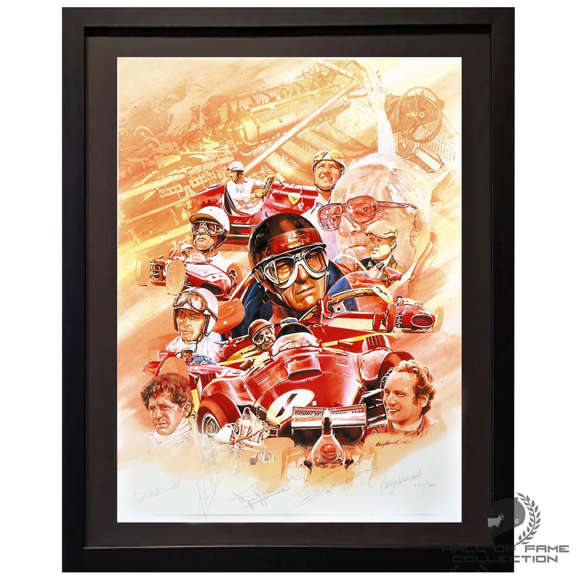 50 Year Anniversary Multi Signed Scuderia Ferrari F1 Framed Print