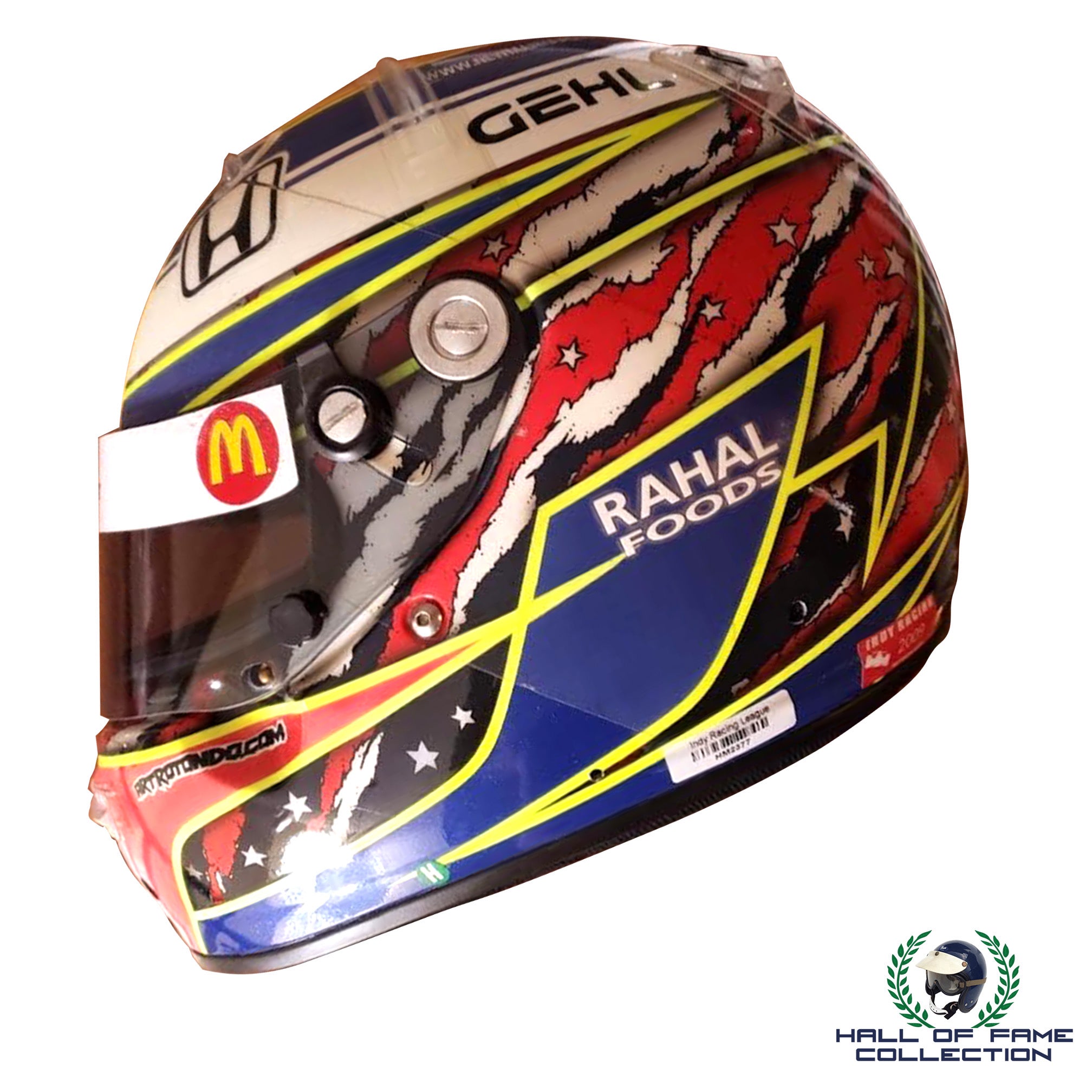 2009 Graham Rahal Signed Kansas/Indy/Texas Race Used Newman Haas IndyCar Helmet