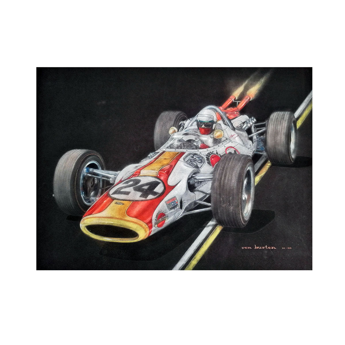 1966 Graham Hill Indy 500 win Ron Burton Original Artwork