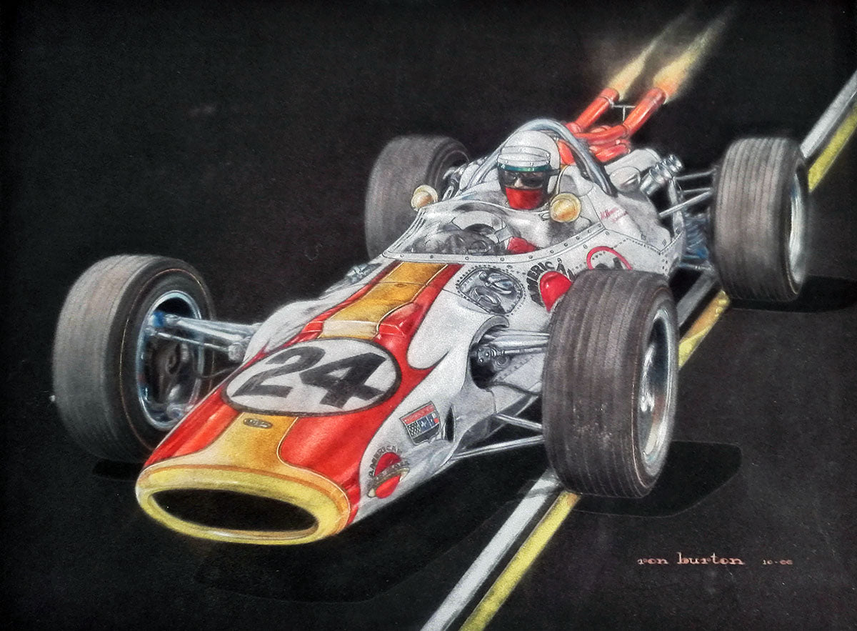 1966 Graham Hill Indy 500 win Ron Burton Original Artwork