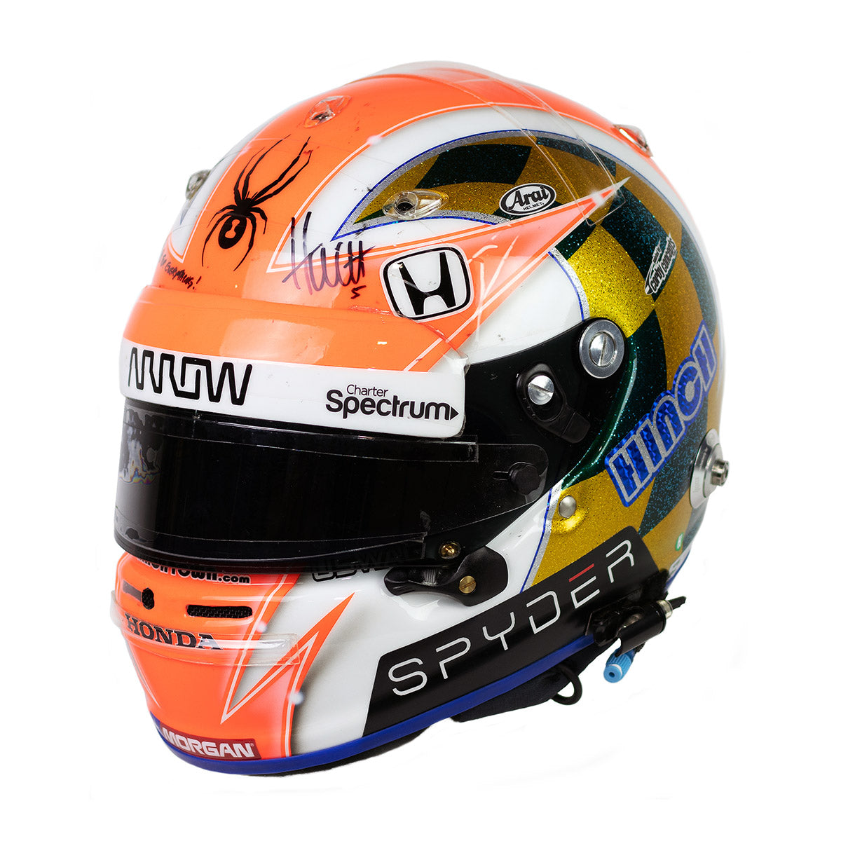 2016 James Hinchcliffe Signed Race Used Schmidt Peterson Motorsports IndyCar Helmet