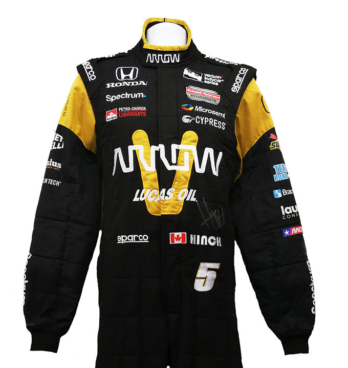 2017 James Hinchcliffe Signed Schmidt Peterson Motorsports Race Used IndyCar Suit