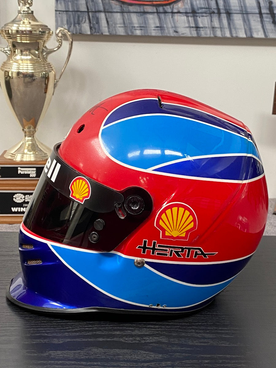 1998 Bryan Herta Signed Race Used Team Rahal IndyCar Helmet