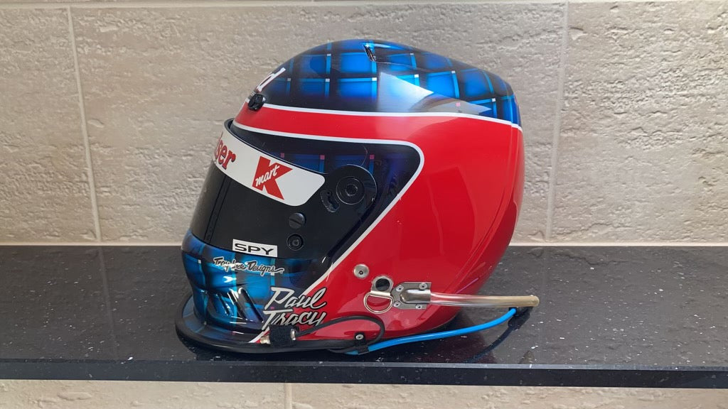 1995 Paul Tracy Signed Indy 500 Used Newman Haas Bell Feuling IndyCar Helmet