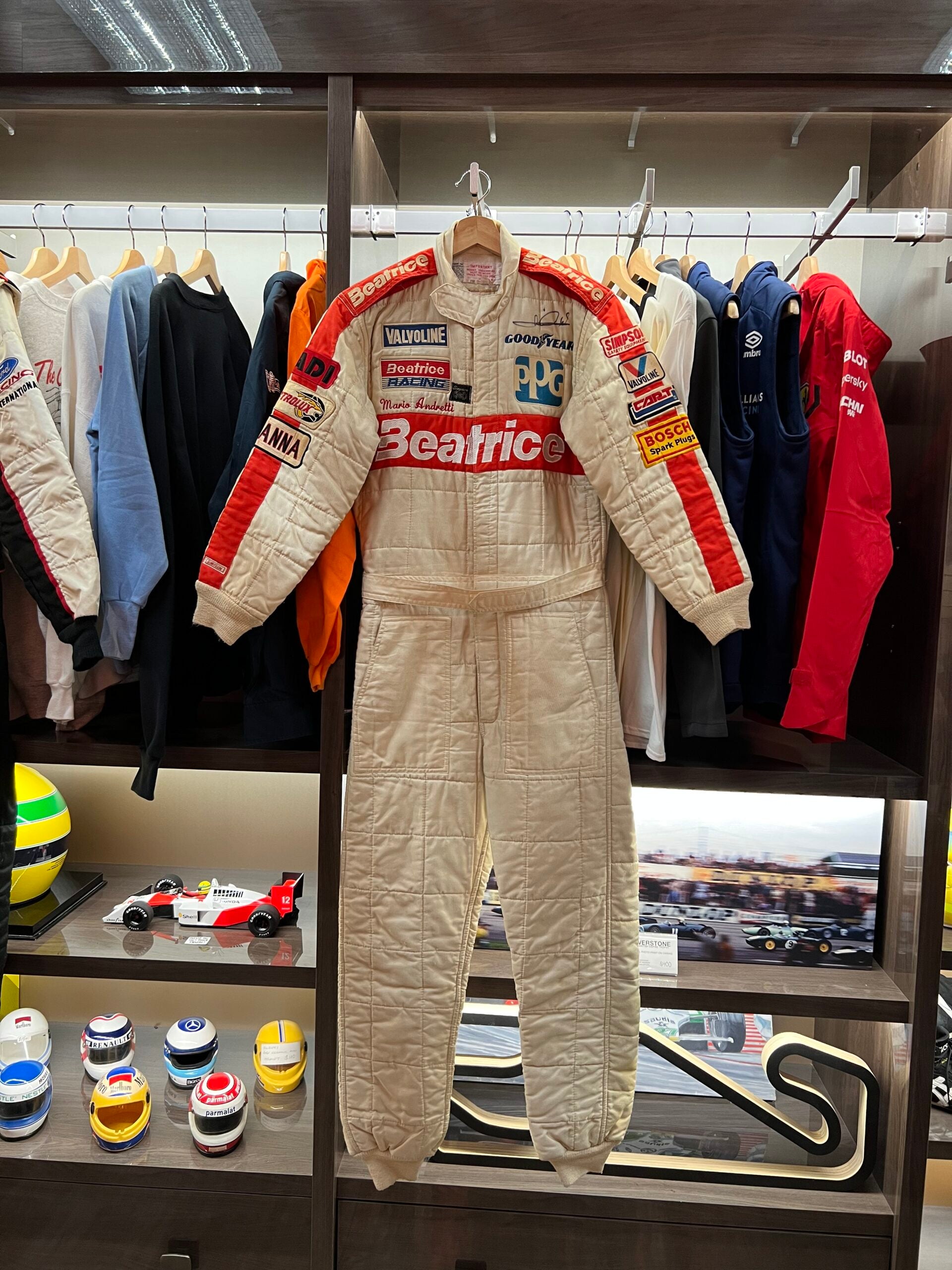 1985 Mario Andretti Signed Race Used Newman Haas Racing IndyCar Suit