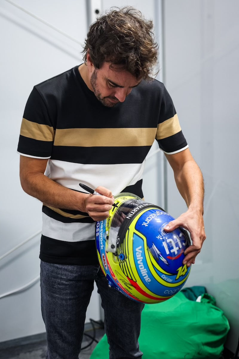 2024 Fernando Alonso Signed Race Used Aston Martin F1 Helmet