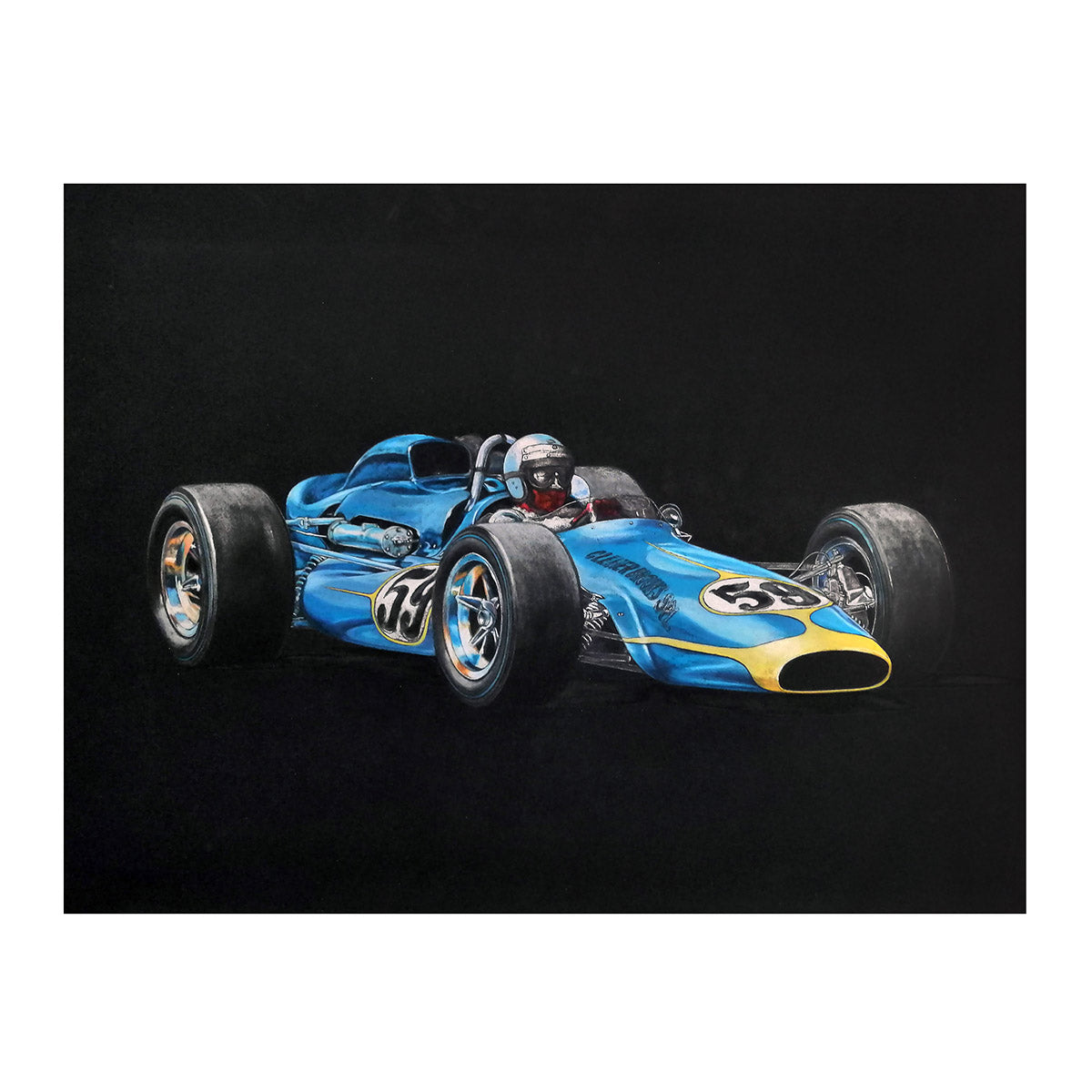 1968 Ronnie Duman Indy 500 Cleaver Brooks Spl Original Ron Burton Artwork