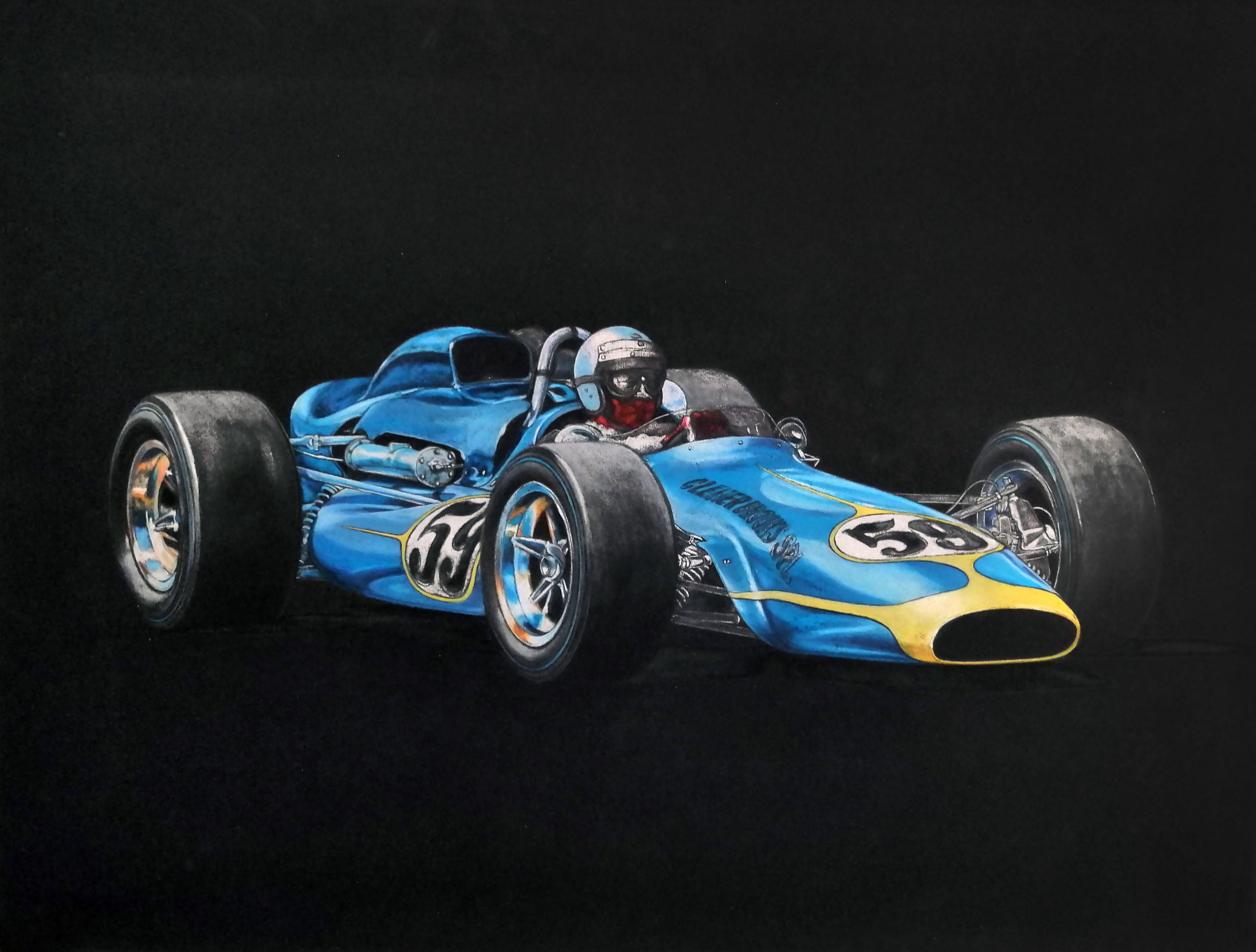 1968 Ronnie Duman Indy 500 Cleaver Brooks Spl Original Ron Burton Artwork