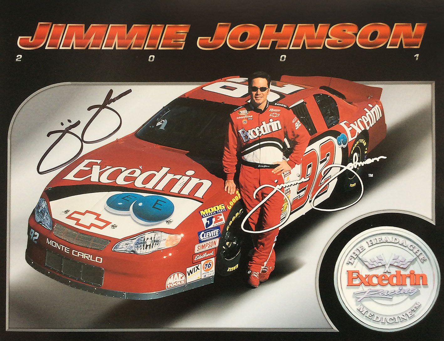 2001 Jimmie Johnson Herzog Race Worn Motorsports 'Excedrin' NASCAR Suit