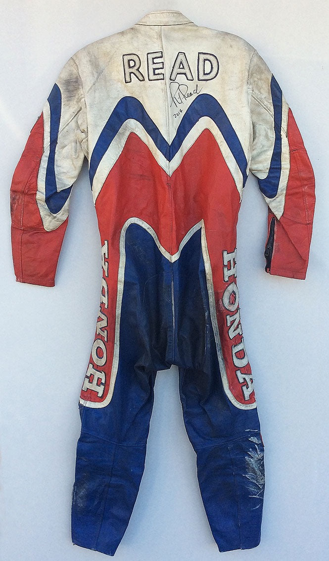 1977/78 Phil Read Signed Race Used Isle of Man TT Honda Leathers