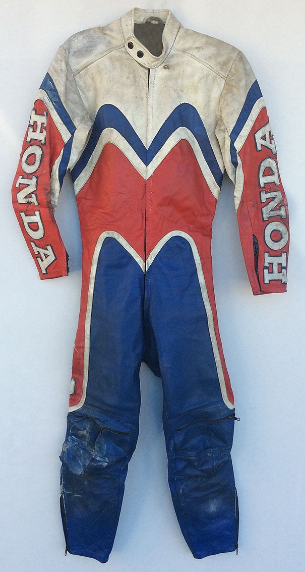 1977/78 Phil Read Signed Race Used Isle of Man TT Honda Leathers