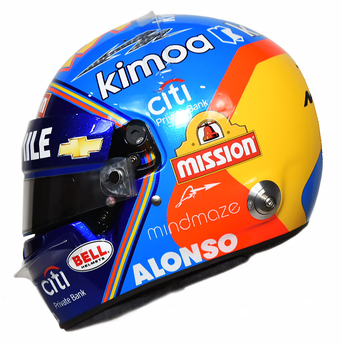 2019 Fernando Alonso Practice Used McLaren Bell HP-7 Indy 500 Helmet