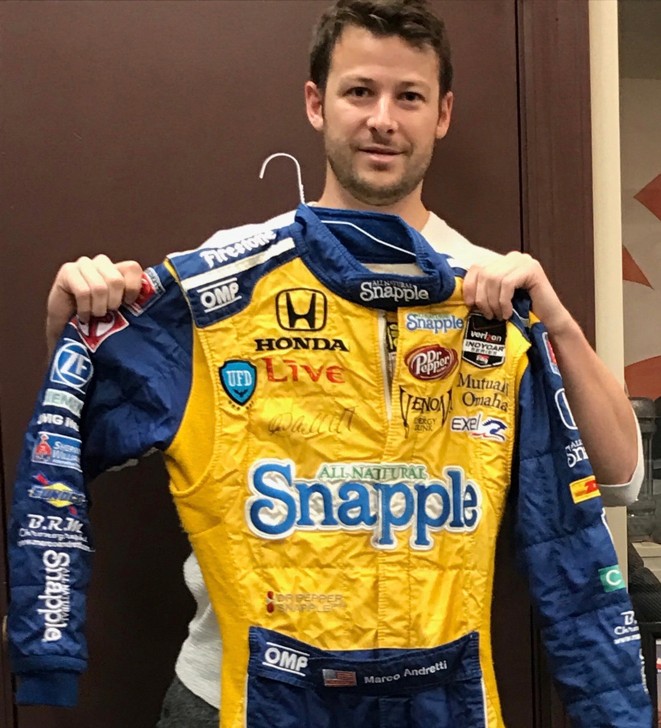 2014 Marco Andretti Signed Snapple Race Used IndyCar Suit