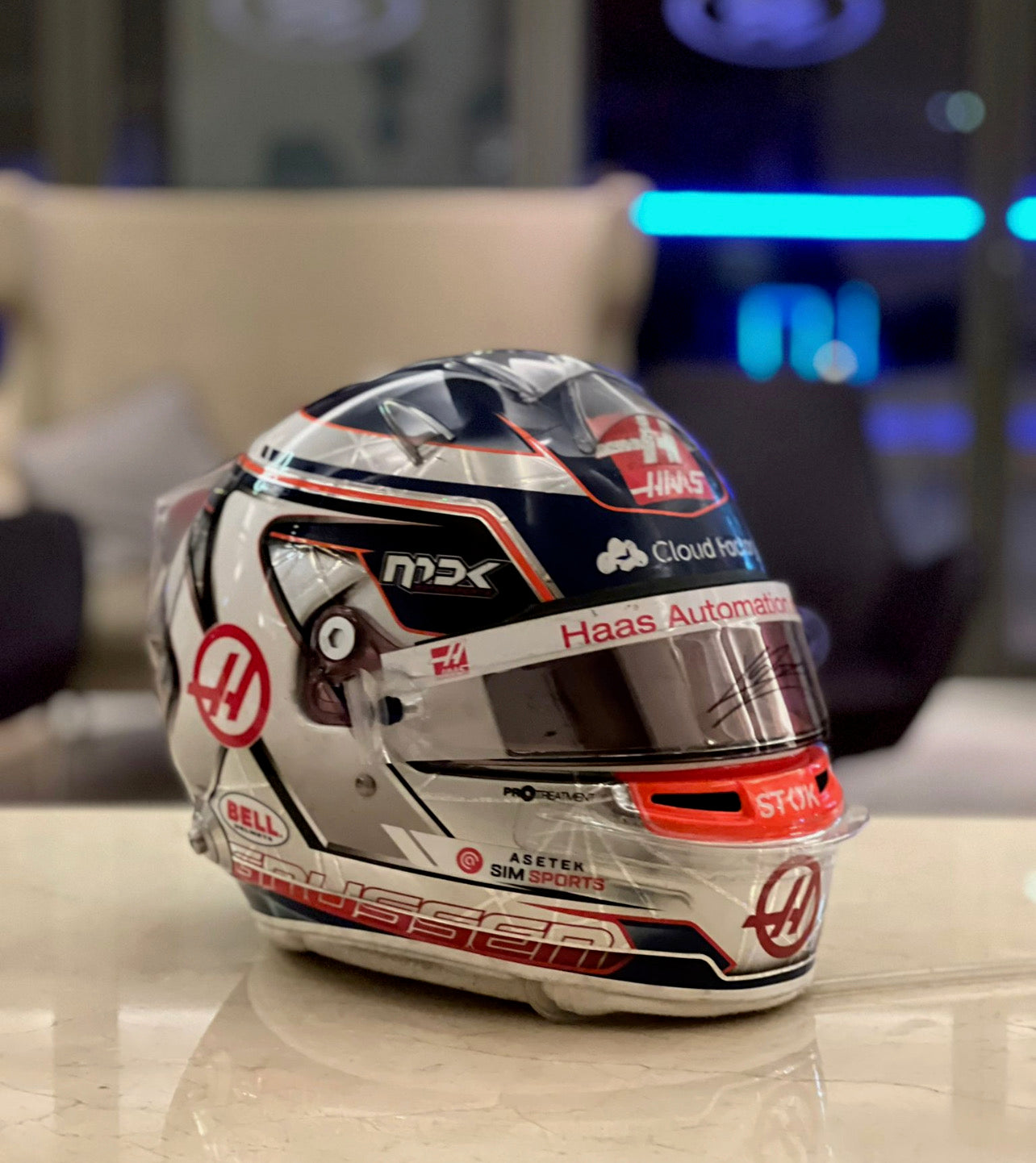 2022 Kevin Magnussen Signed Abu Dhabi GP Race Used Haas F1 Helmet