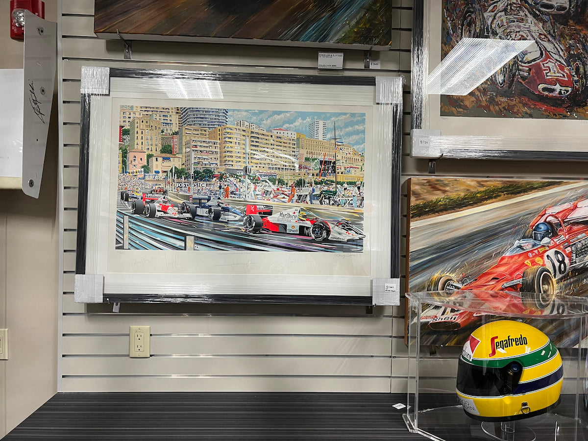 1990 Ayrton Senna Signed Randy Owens Monaco GP Print #129/135