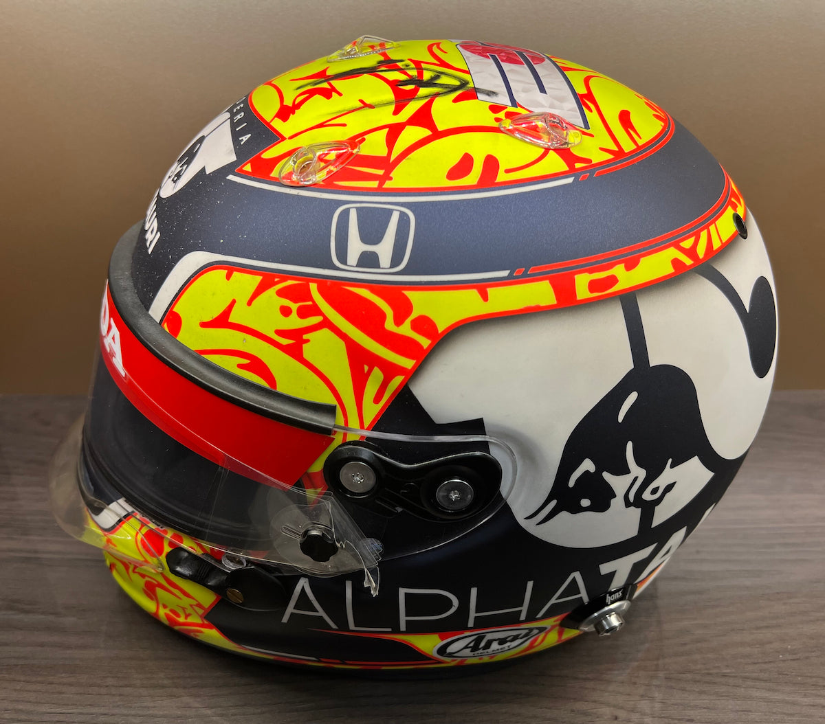 2021 Yuki Tsunoda Mexico & Qatar GP Race Used AlphaTauri F1 Helmet