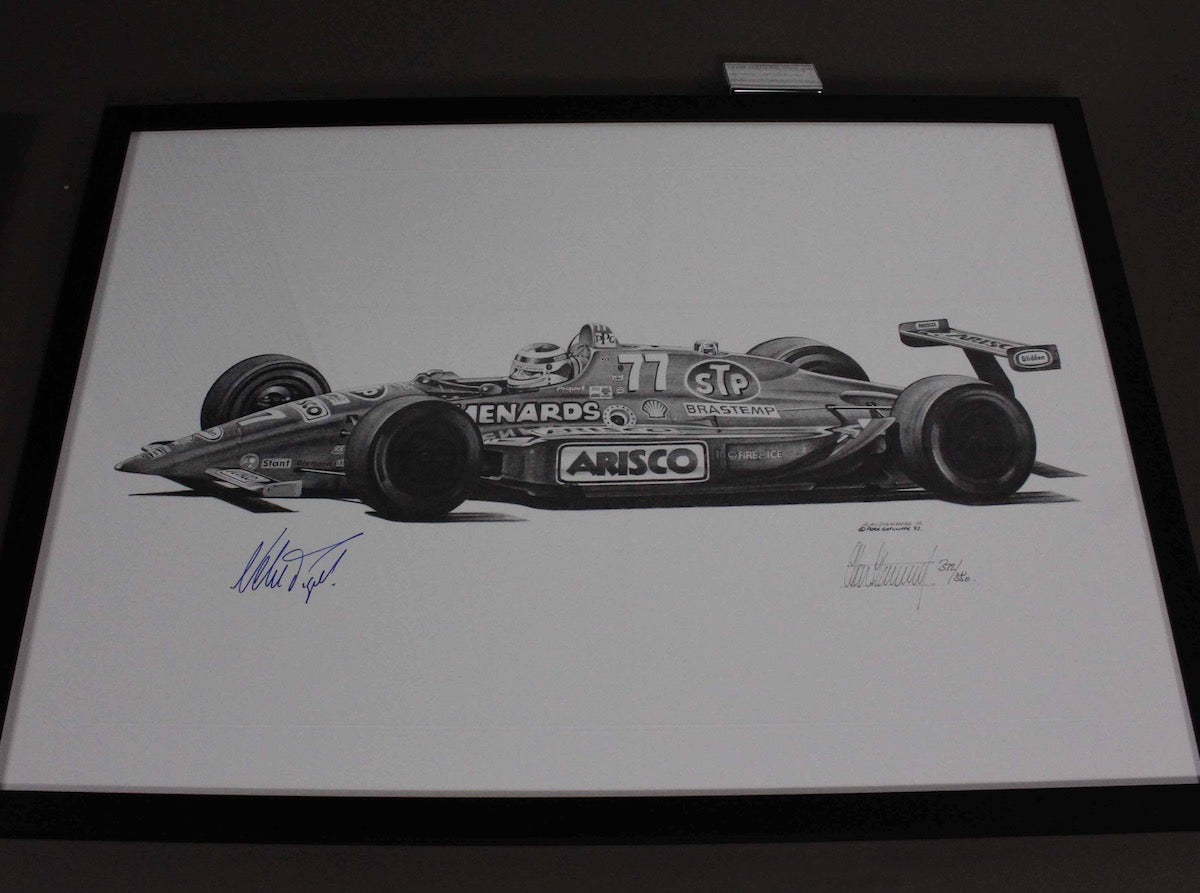 1993 Nelson Piquet Signed Team Menard Indy 500 Alan Stammers Art Print