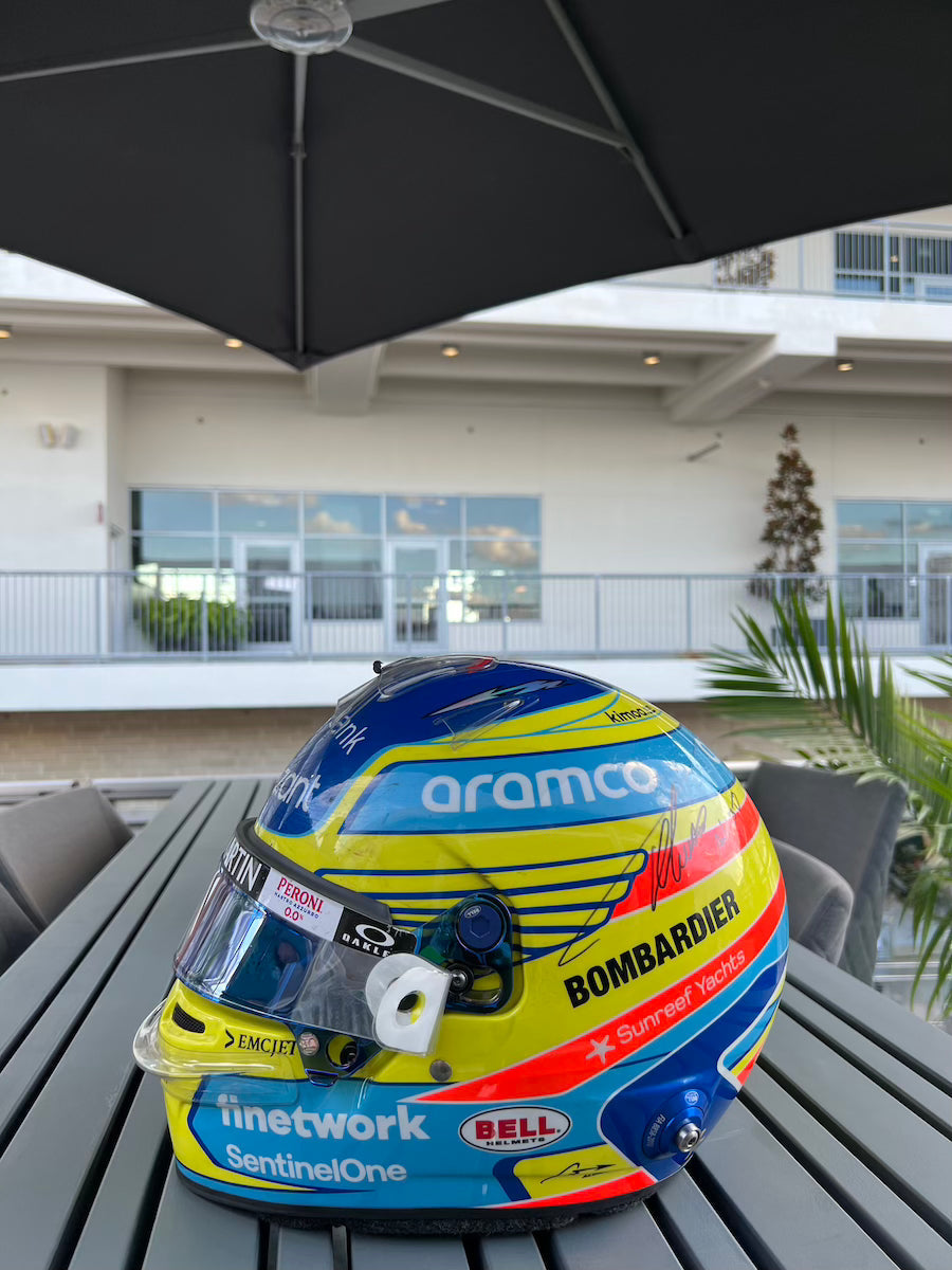2024 Fernando Alonso Signed Race Used Aston Martin F1 Helmet