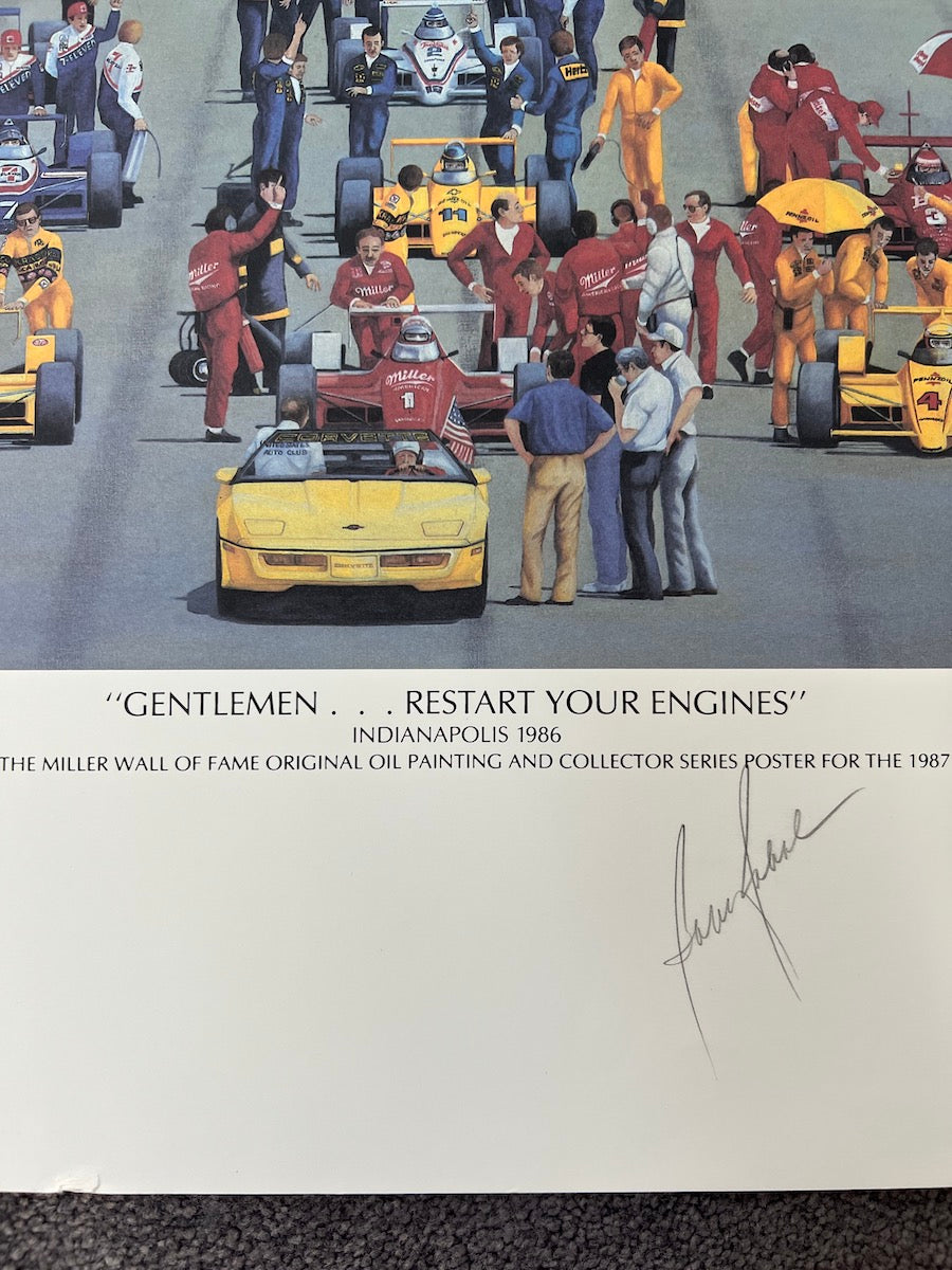 1986 Bobby Rahal & Randy Lanier Signed Indy 500 Ron Burton 1 of 15 Limited Edition Print