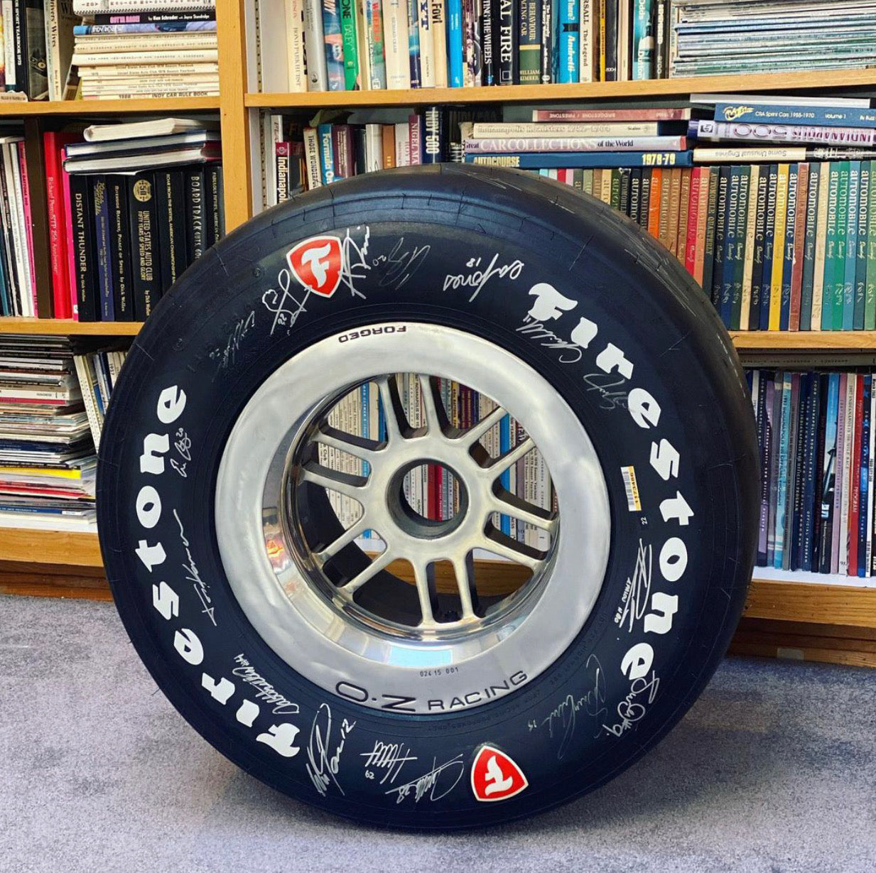 2021 Original IndyCar Multi Signed Wheel and Firestone Tire