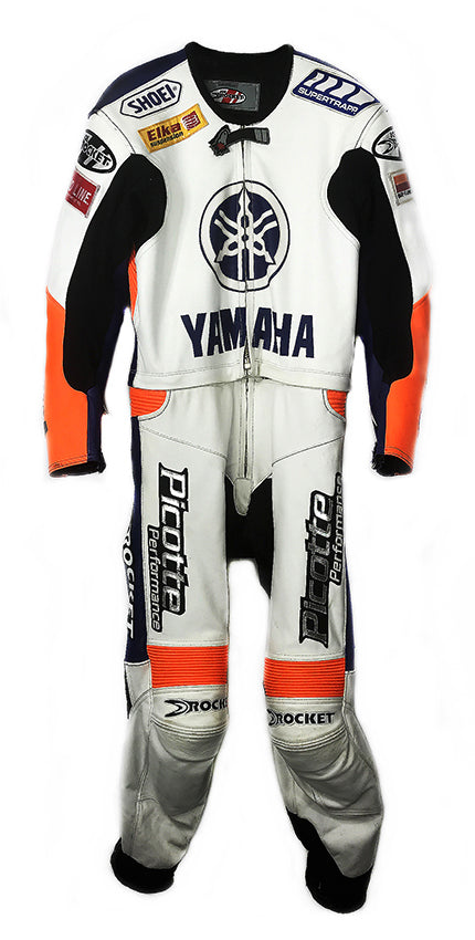 2012 Dominic Beaulac Race Used Yamaha Flat Track & Ice Racing Leathers