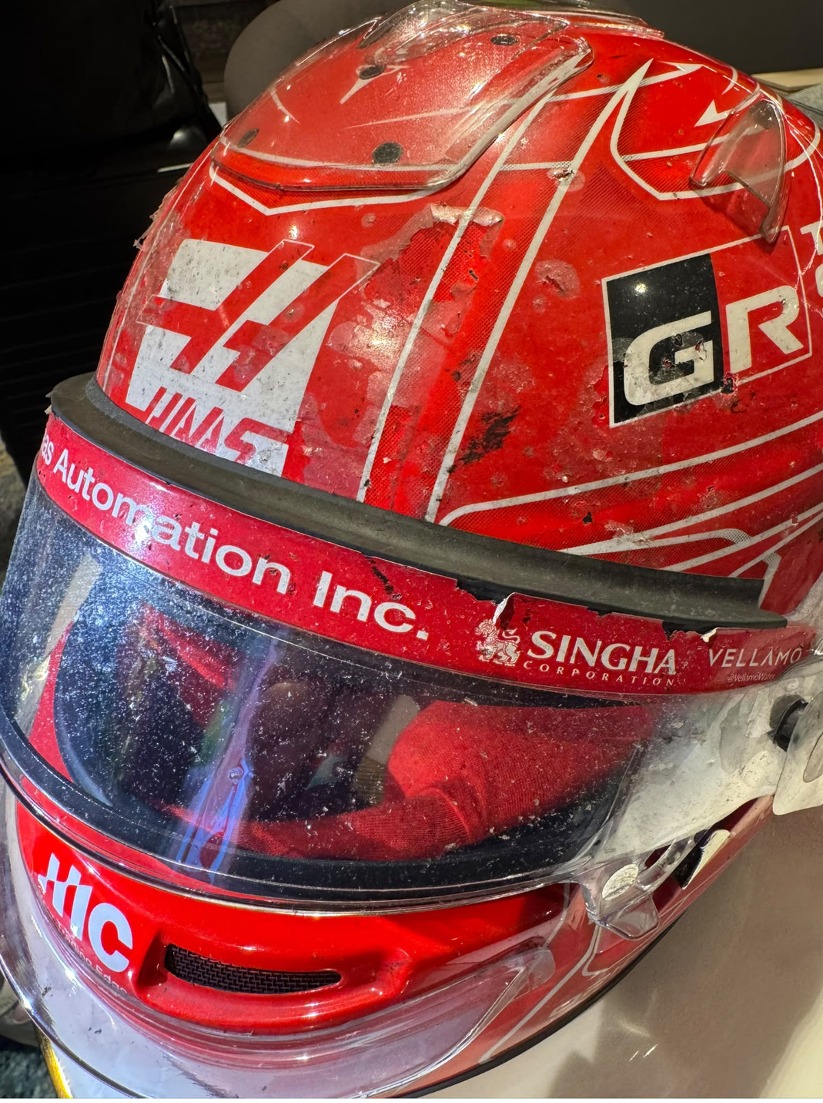 2025 Esteban Ocon Signed Malaysian GP Haas F1 Helmet