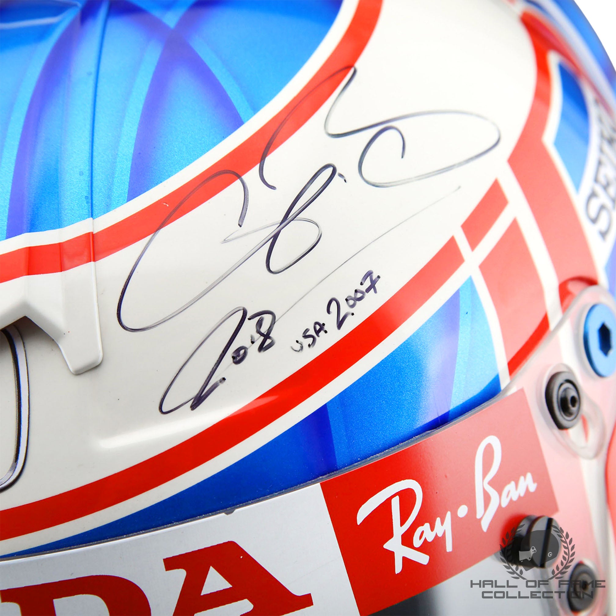 2007 Jenson Button Signed Race Used US Grand Prix Honda F1 Helmet