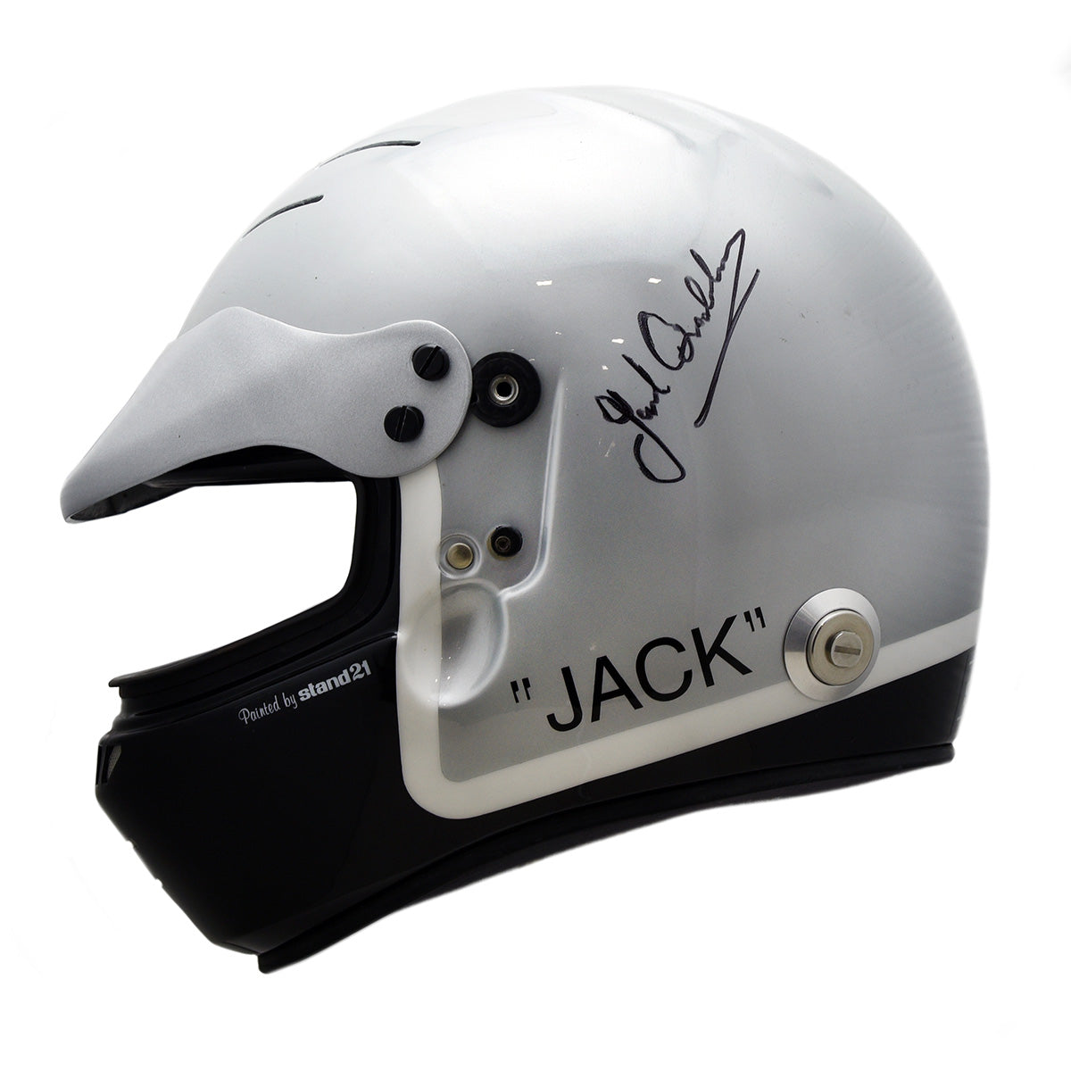 Jack Brabham 3 Times F1 World Champion Signed Original "Last Ever Helmet"