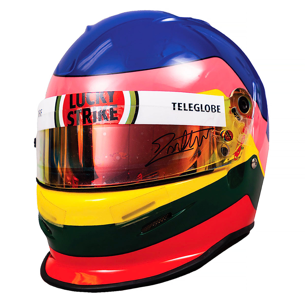 1998/99 Jacques Villeneuve Signed Used BAR Honda Bell F1 Helmet